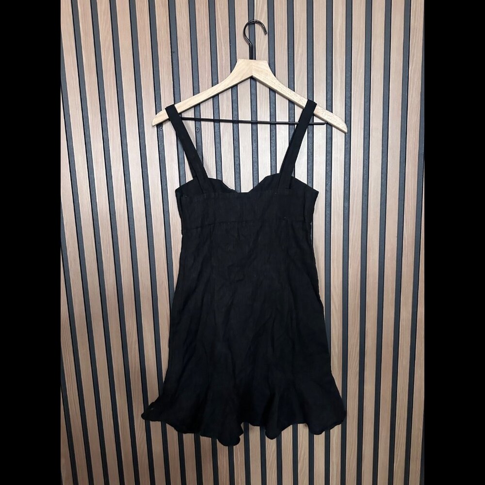 Olivaceous Dress Small Womens Black Rami Button Drop Waist Woven - Picture 1 of 2